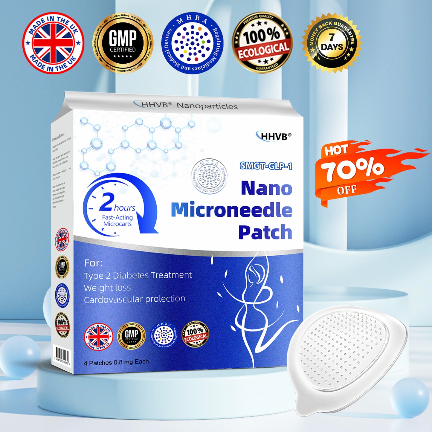 Only 10 boxes left! ⏰ HHVB® offering an extra 30% off for you! Doctor-tested and proven, 4-6 boxes of our Patches are enough to help you manage your weight and blood sugar levels with long-lasting results. Grab yours now!
