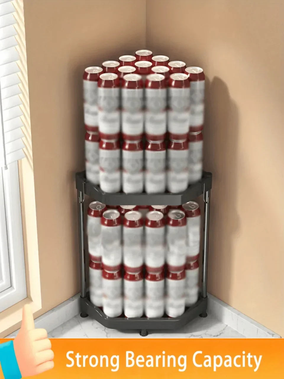 Kitchen Seasoning Shelf – 3 Tier Spice Rack & Chopstick Organiser for Corner Countertops